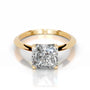 Yellow :: Celestara square radiant solitaire lab grown diamond ring premium engagement design