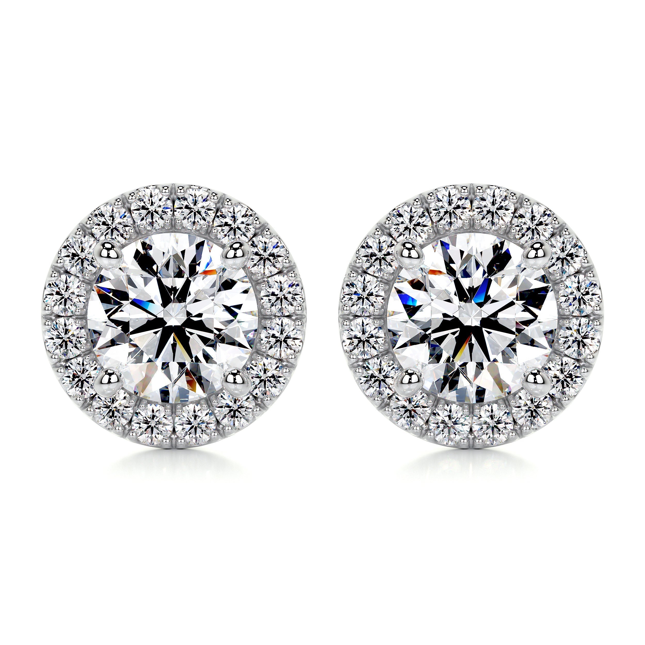 White :: :: lab grown diamond stud earrings classic solitaire design white gold fine jewelry for women everyday elegance