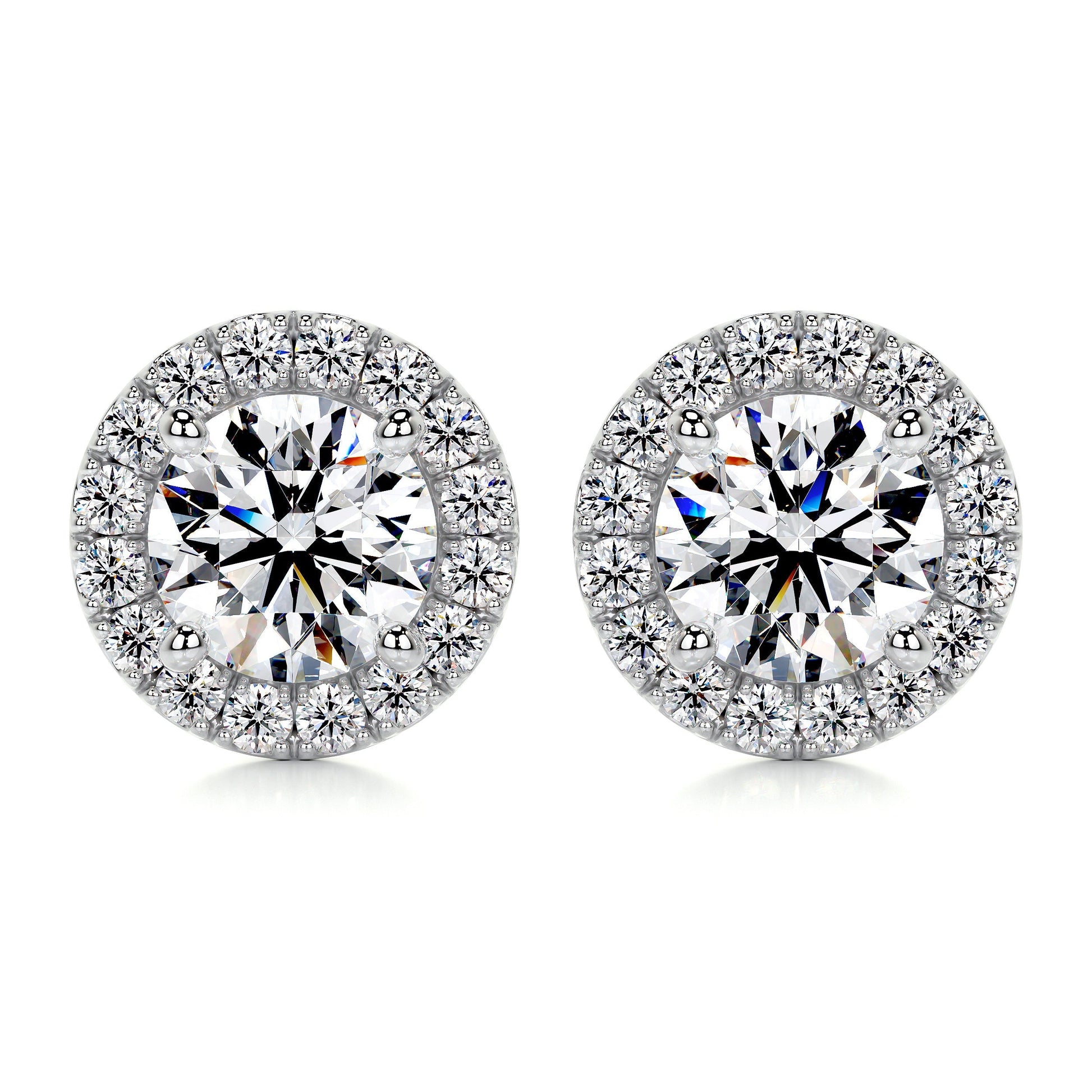 White :: :: lab grown diamond stud earrings classic solitaire design white gold fine jewelry for women everyday elegance