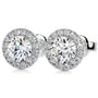 White :: classic solitaire diamond stud earrings lab grown white gold minimal luxury jewelry for women
