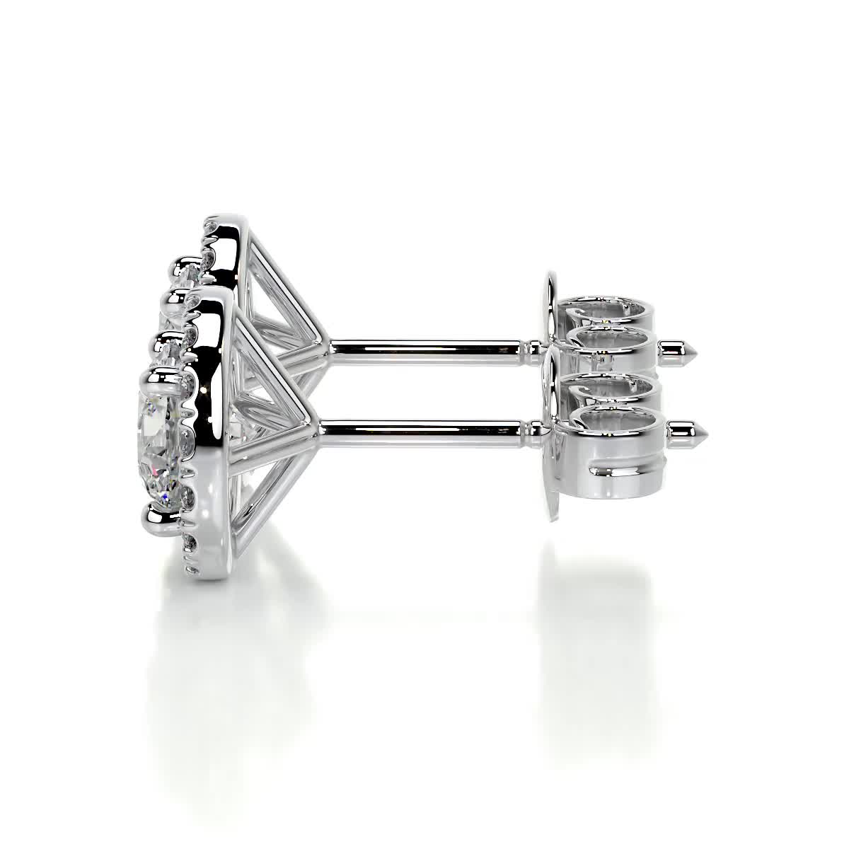 White :: timeless lab grown diamond earrings stud style white gold classic fine jewelry piece