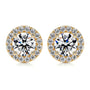 Yellow :: modern lab grown diamond studs white gold minimalist solitaire fine jewelry