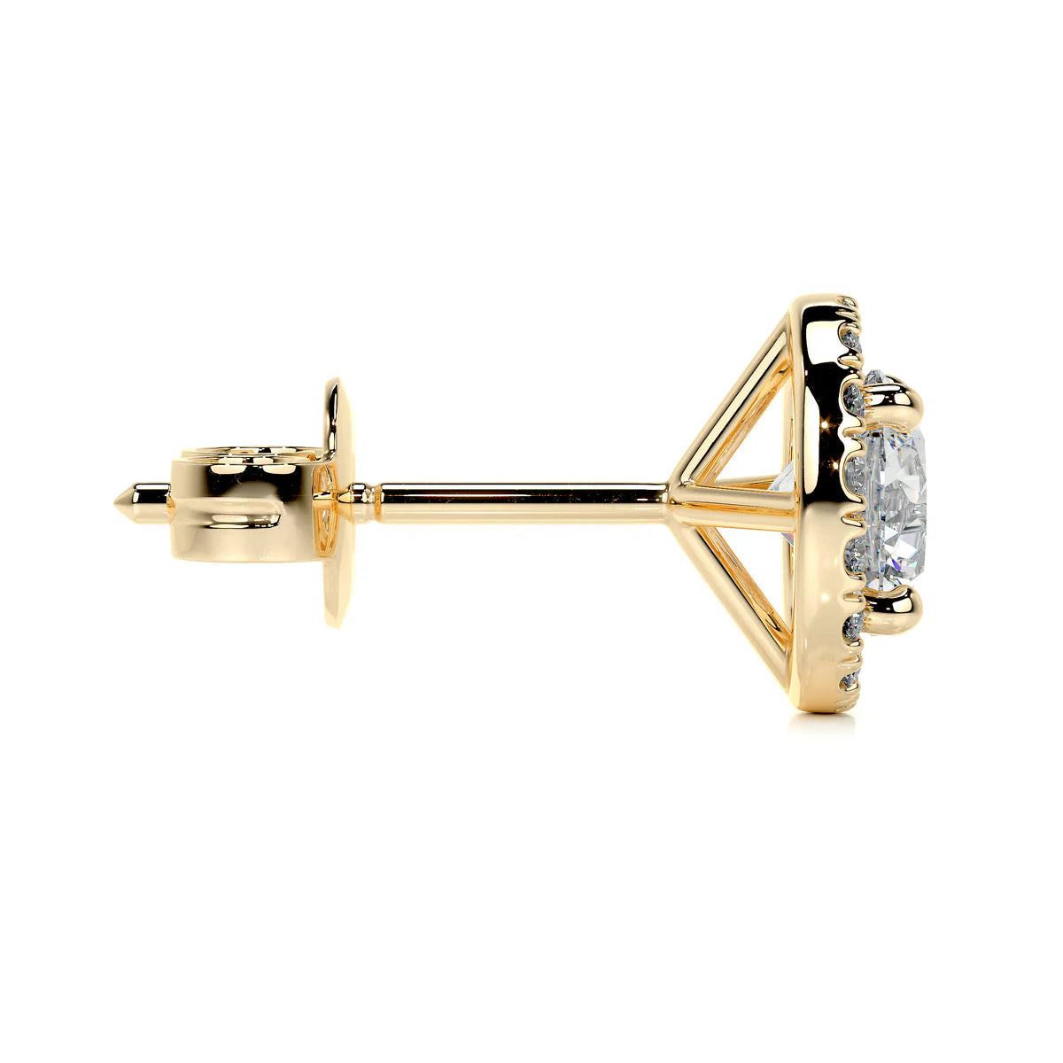 Yellow :: everyday luxury lab grown diamond stud earrings white gold simple elegant design