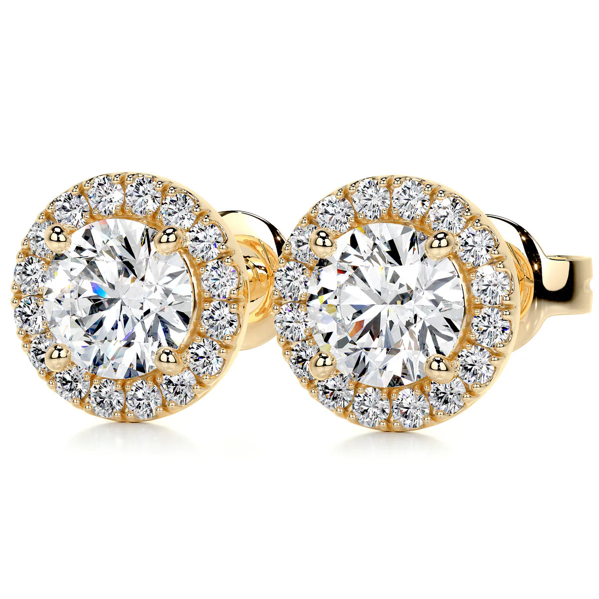 Yellow :: premium lab grown diamond stud earrings white gold classic solitaire fine jewelry