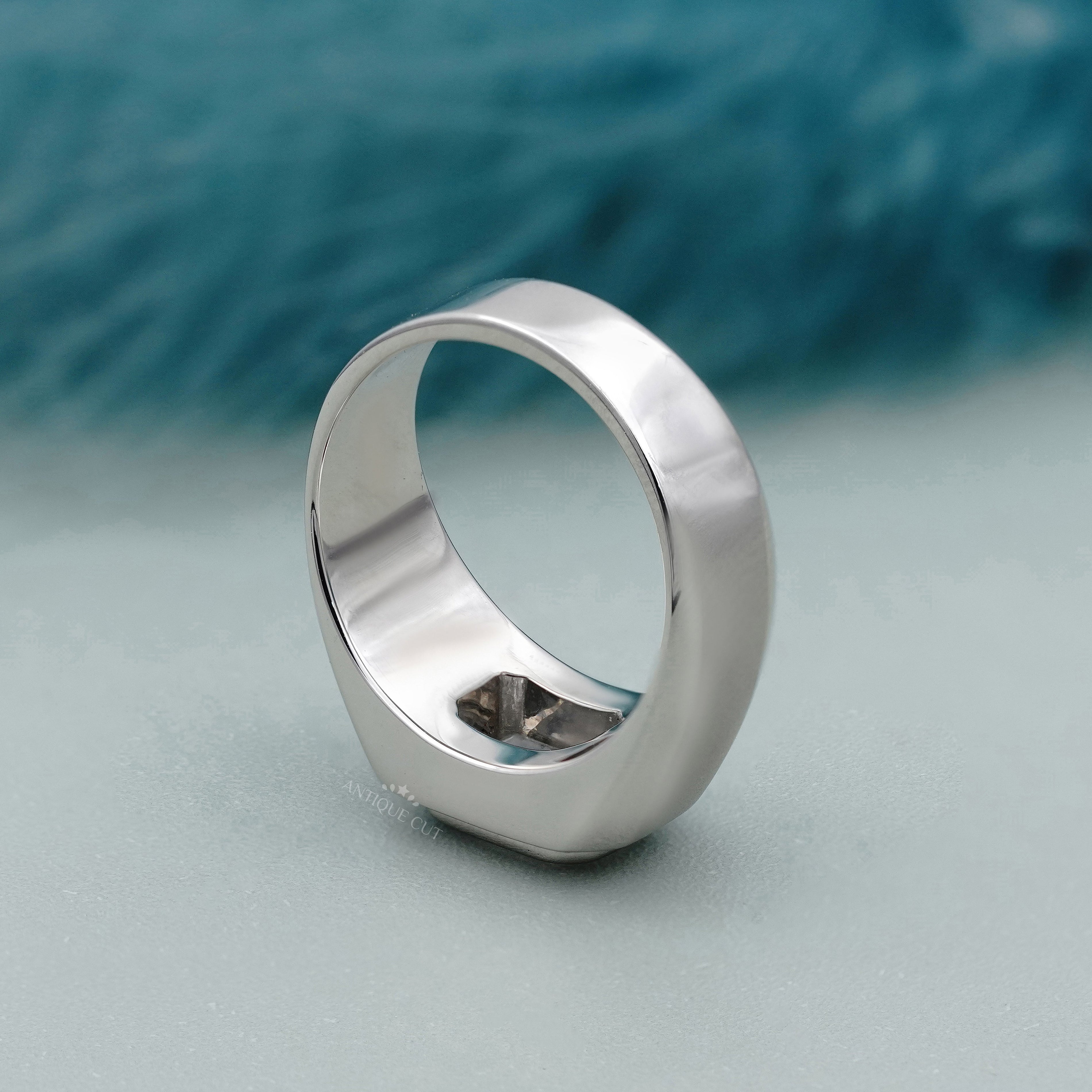 Men’s Emerald Cut 2.00ct East West Lab Grown Diamond Ring | Bezel Set Band | IGI Certified