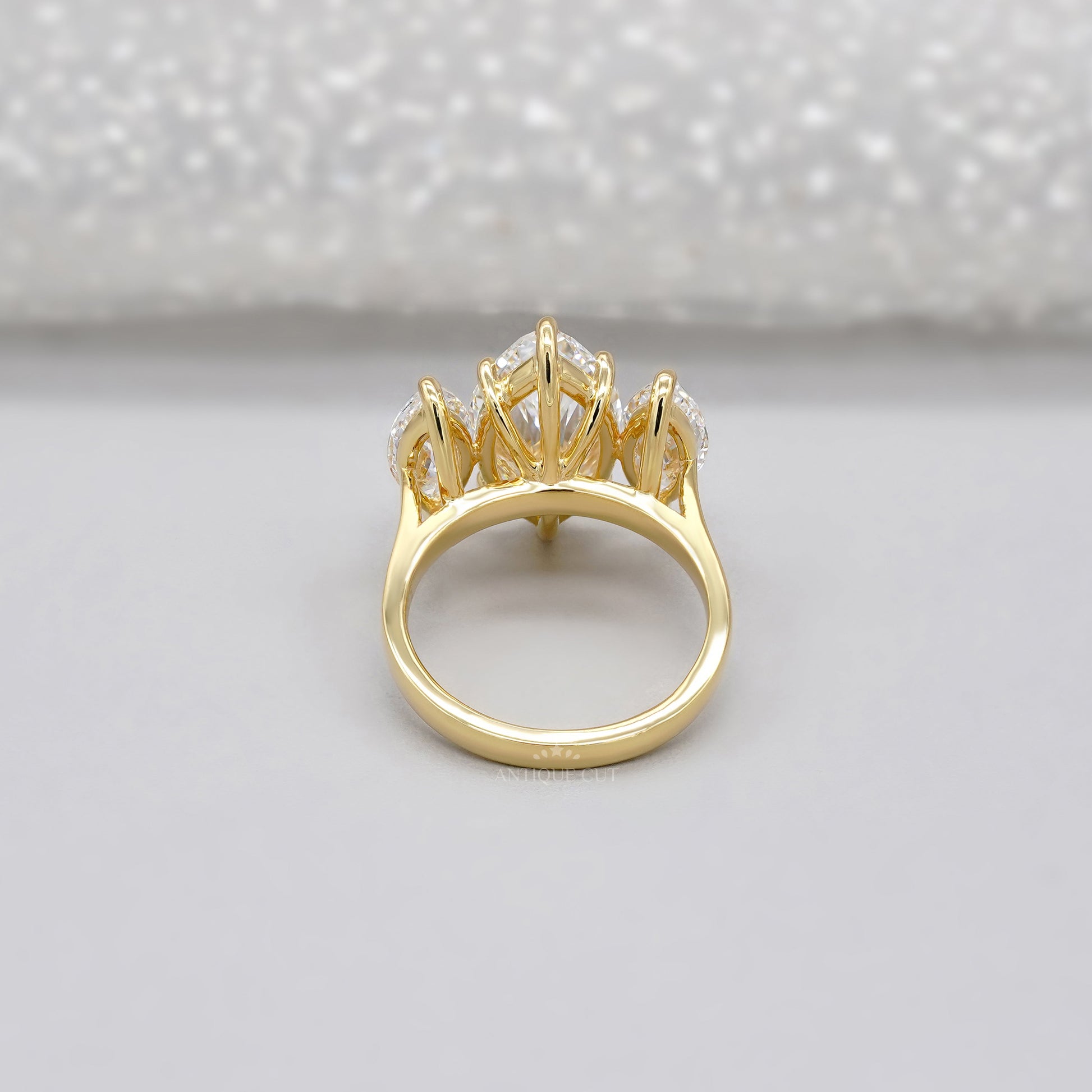 Marquise 5.00tcw Lab Grown Diamond Three-Stone Engagement Ring | IGI Certified