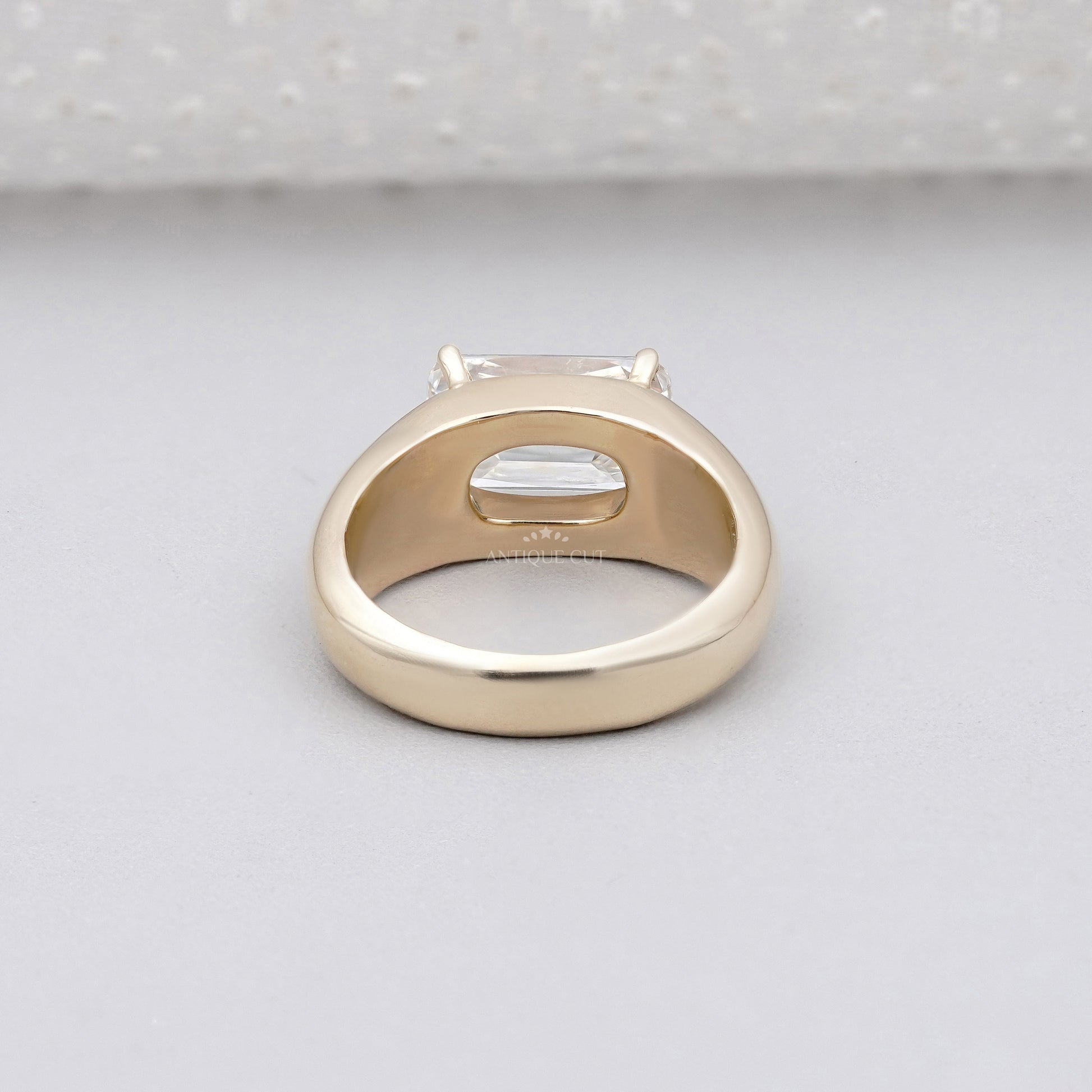 3.00ct Cushion Cut Engagement Ring • Gold Cushion Solitaire • Modern 3ct Cushion Bridal Ring • Timeless Gold Engagement Ring