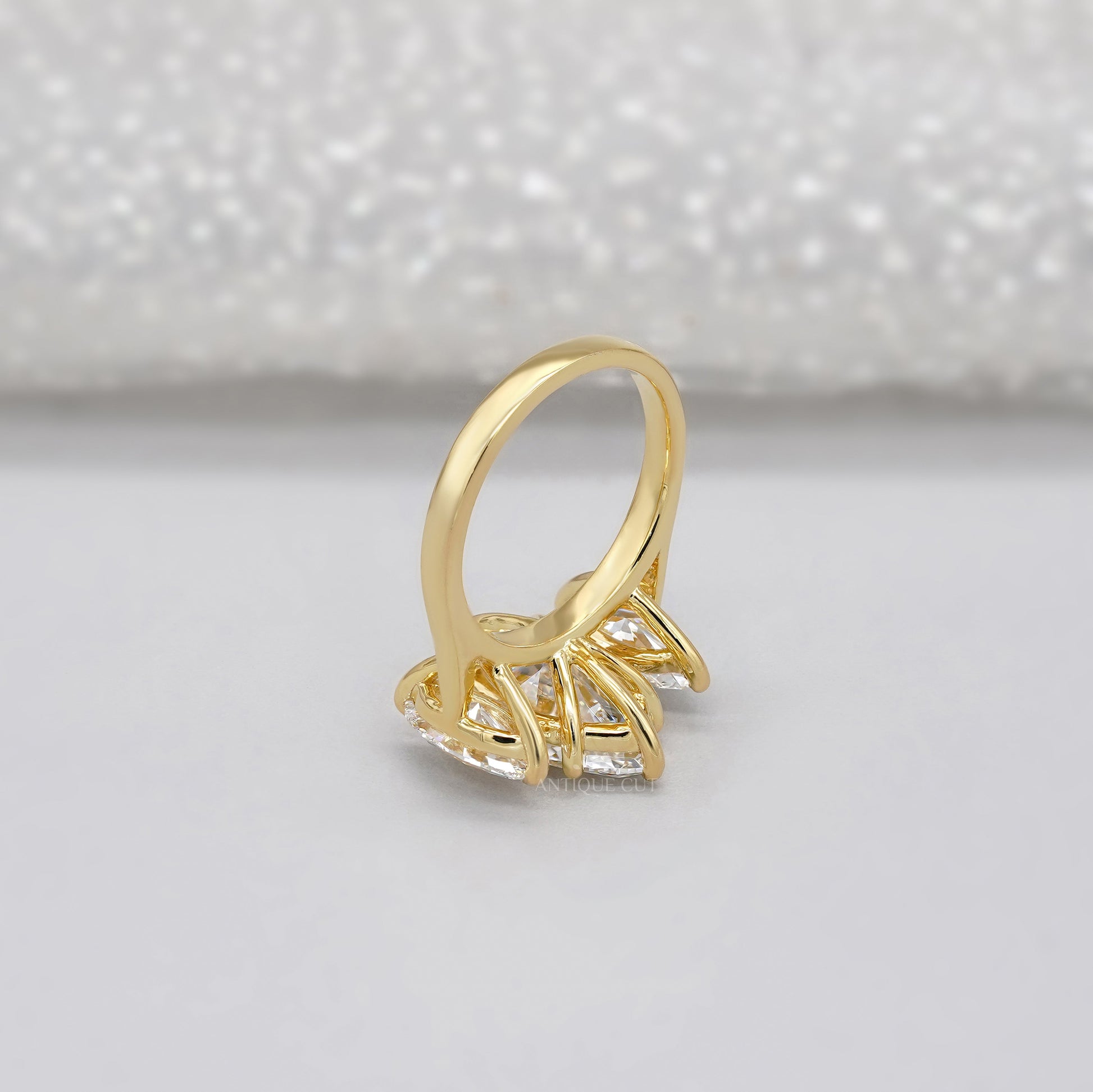 Marquise 5.00tcw Lab Grown Diamond Three-Stone Engagement Ring | IGI Certified