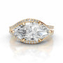Yellow :: Sparkling marquise halo lab diamond ring Zenvira elegant engagement design
