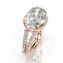 Rose :: Premium oval halo lab diamond ring Zenvira IGI certified engagement