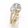 Yellow :: Luxury oval halo lab grown diamond ring Zenvira IGI certified design