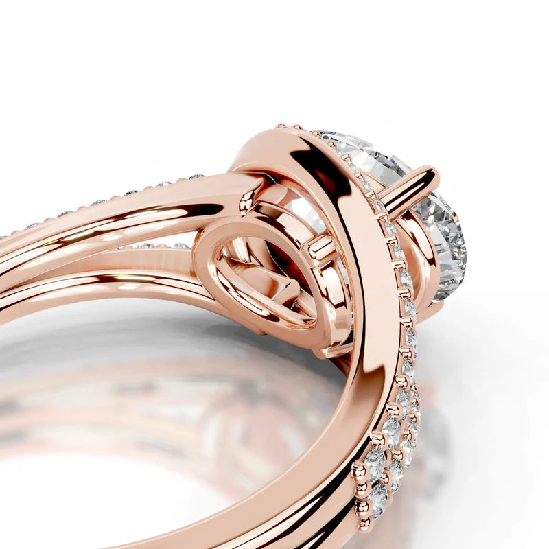 Rose :: Sparkling oval halo lab diamond ring Zenvira elegant engagement design