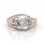 Rose :: Oval cut halo lab diamond ring Zenvira IGI certified bridal jewelry