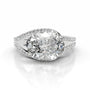 White :: Zenvira oval halo lab grown diamond engagement ring IGI certified