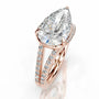Rose :: Premium pear halo lab diamond ring Zenvira IGI certified engagement