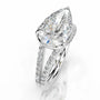 White :: Zenvira pear lab grown diamond engagement ring with halo side stones