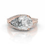 Rose :: Zenvira pear halo lab grown diamond ring luxury engagement jewelry