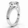 White :: Zenvira round halo lab grown diamond engagement ring IGI certified
