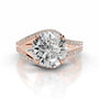 Rose :: Zenvira round halo lab grown diamond ring luxury engagement jewelry