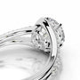 White :: Elegant round halo Zenvira lab diamond ring IGI certified engagement