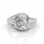 White :: Zenvira round halo lab grown diamond engagement ring IGI certified