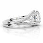 White :: Zenvira round lab grown diamond engagement ring with halo side stones