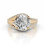 Yellow :: Sparkling round halo lab diamond ring Zenvira elegant engagement design