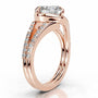 Rose :: Cushion cut halo lab diamond ring Zenvira IGI certified bridal jewelry