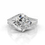White :: Zenvira square cushion halo lab grown diamond engagement ring IGI certified