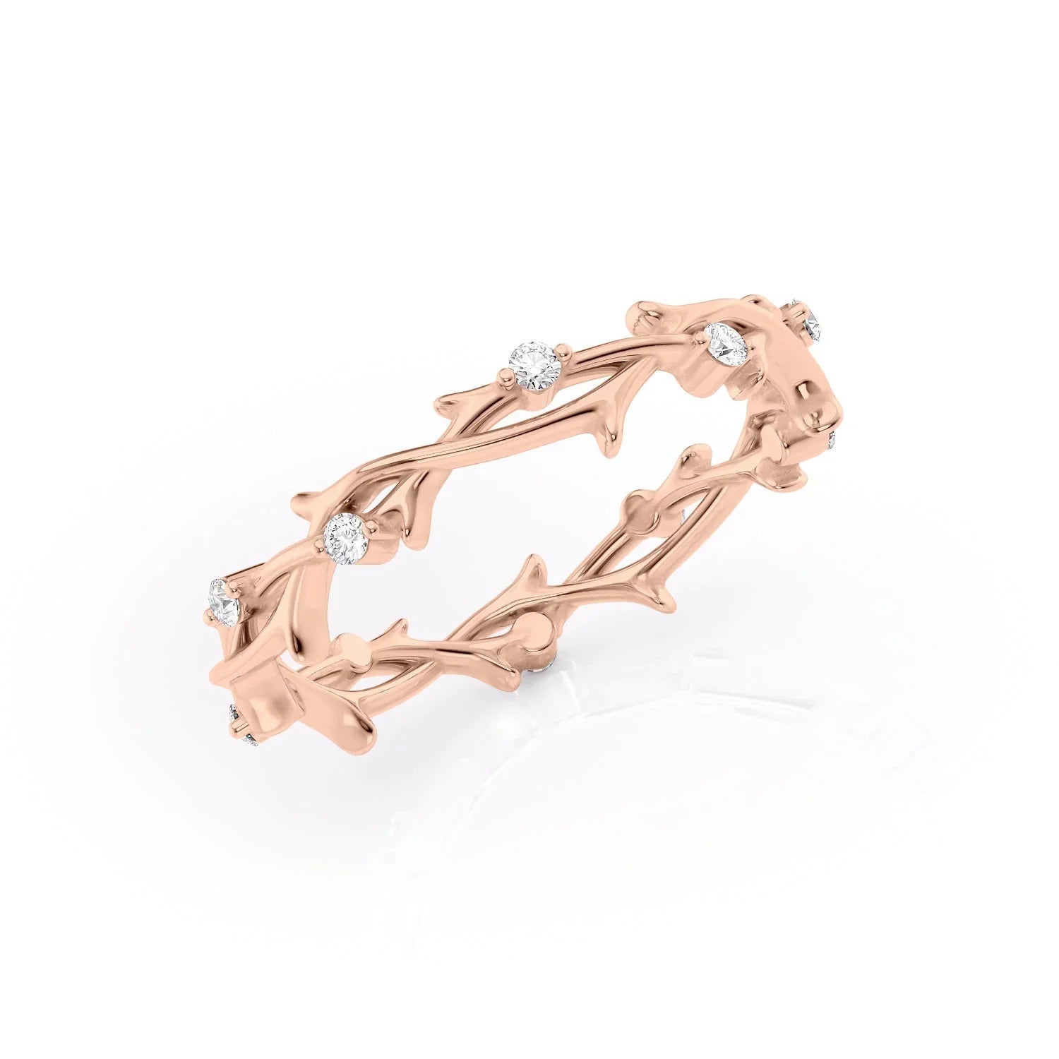 0.15ct Round Lab-Grown Diamond Twig Ring | IGI Certified