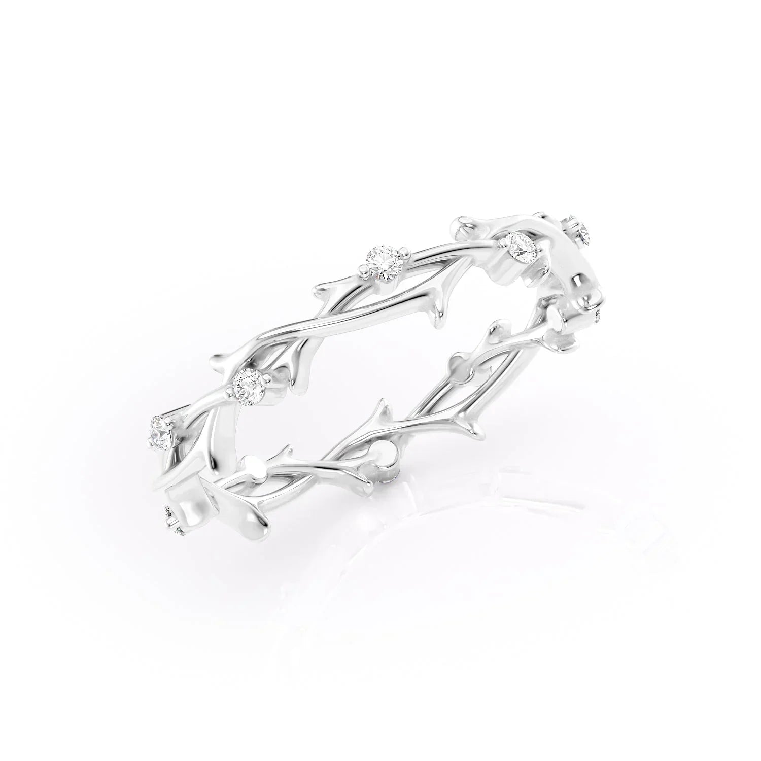 0.15ct Round Lab-Grown Diamond Twig Ring | IGI Certified