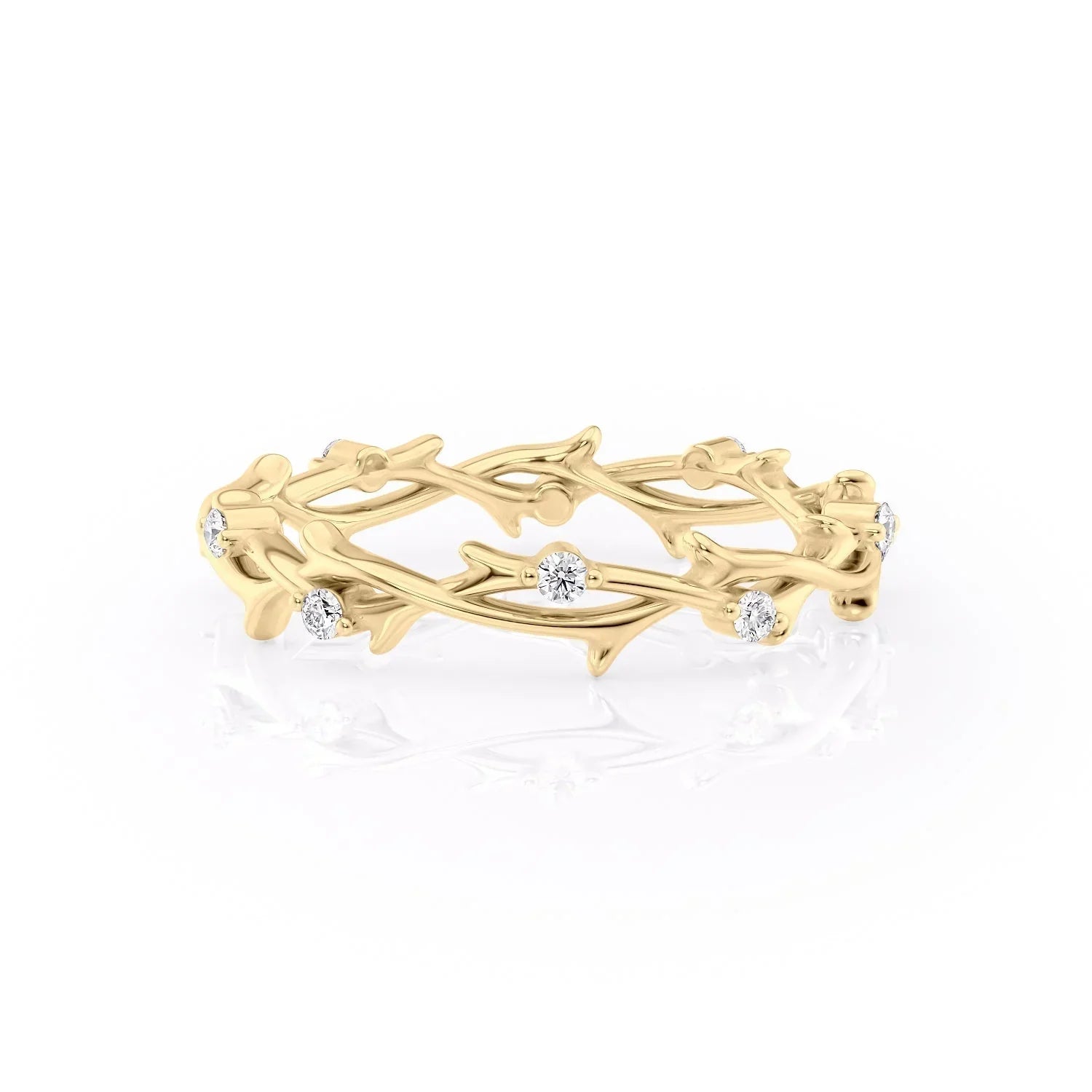 0.15ct Round Lab-Grown Diamond Twig Ring | IGI Certified