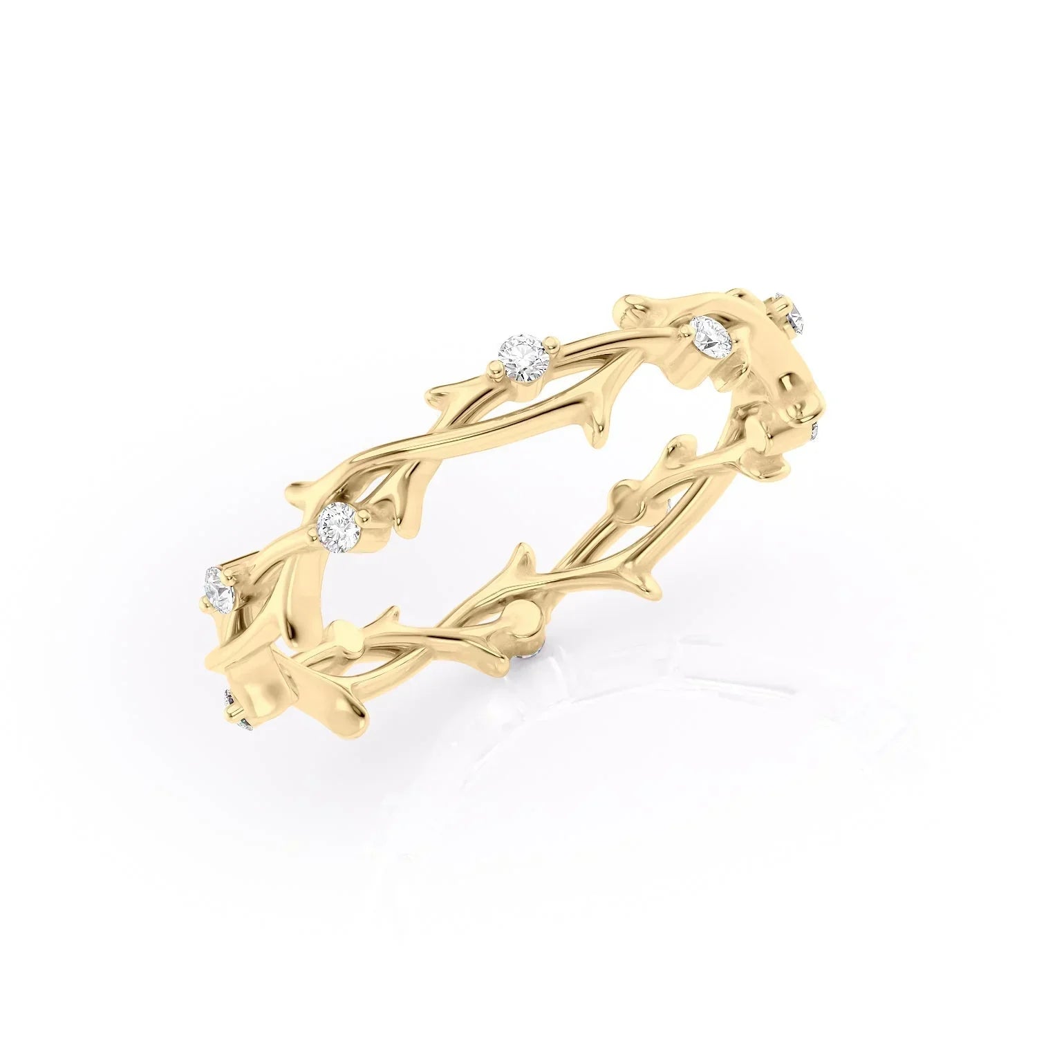 0.15ct Round Lab-Grown Diamond Twig Ring | IGI Certified