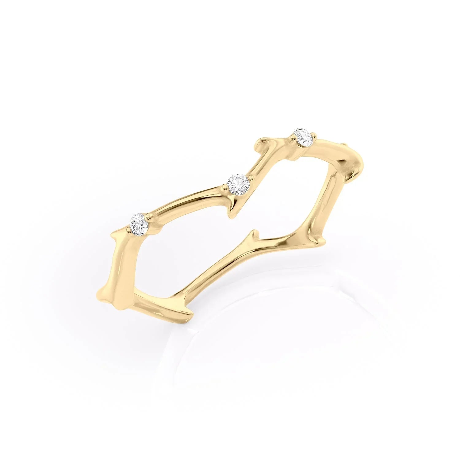 0.04 Round Lab Grown Diamond Mini Twig Wedding Band | IGI Certified