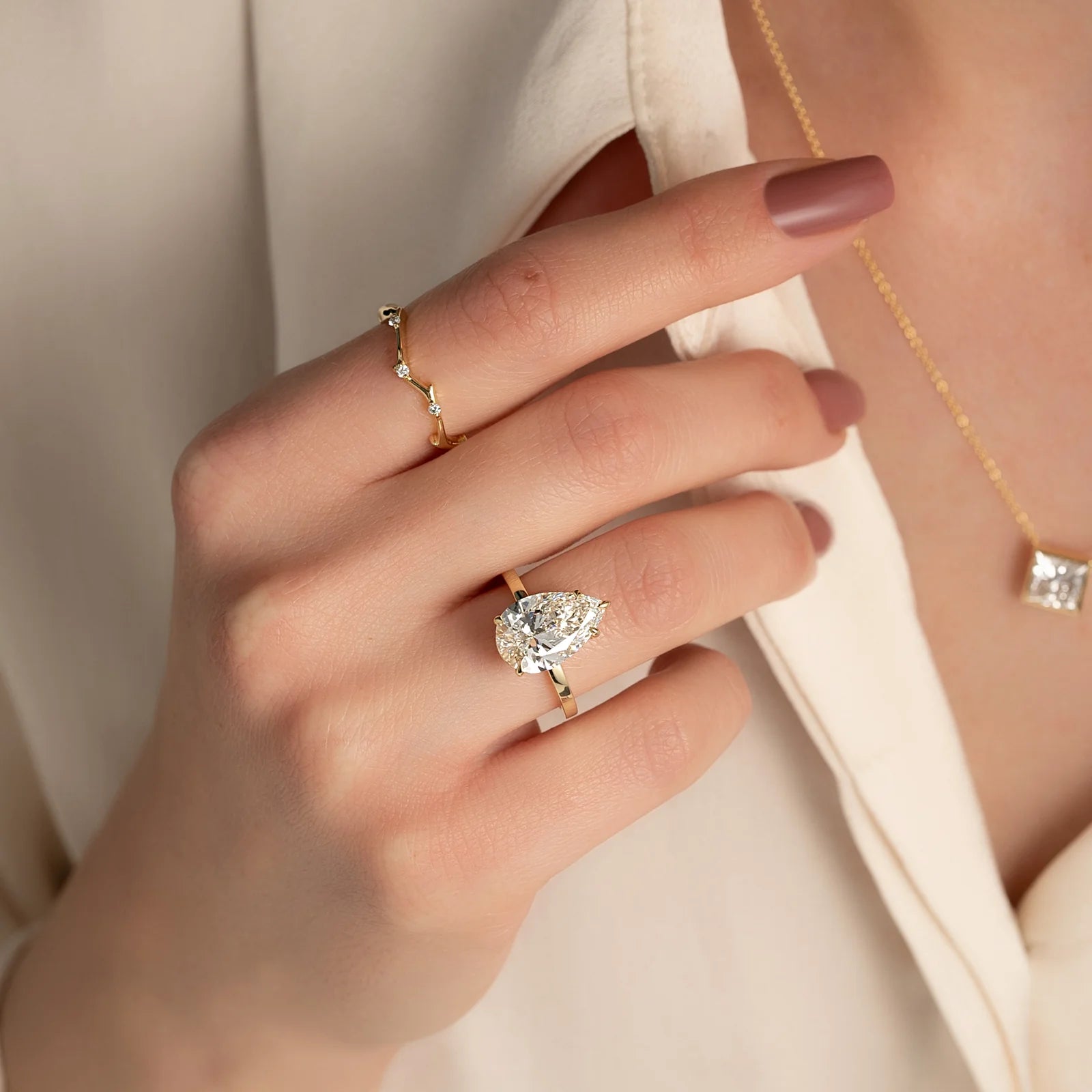 0.04 Round Lab Grown Diamond Mini Twig Wedding Band | IGI Certified