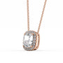 rose :: premium rose gold halo pendant with IGI certified diamonds