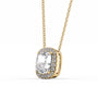 yellow :: luxury Arianza halo pendant necklace in yellow gold