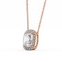 rose :: captivating Arianza halo pendant necklace with enduring sparkle and luxury appeal