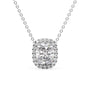 white :: sophisticated halo pendant necklace with refined finishing