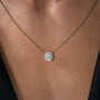 yellow :: sophisticated halo pendant necklace with refined finishing