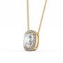 yellow :: elegant Arianza diamond necklace with halo detailing