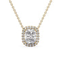 yellow :: fine jewelry lab grown diamond halo necklace by Arianza