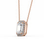 rose :: elongated cushion halo pendant with modern sophistication