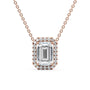 rose :: heart halo pendant necklace with IGI certified lab diamonds