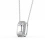 white :: oval halo pendant necklace with timeless appeal
