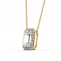 yellow :: radiant diamond halo pendant for bridal elegance