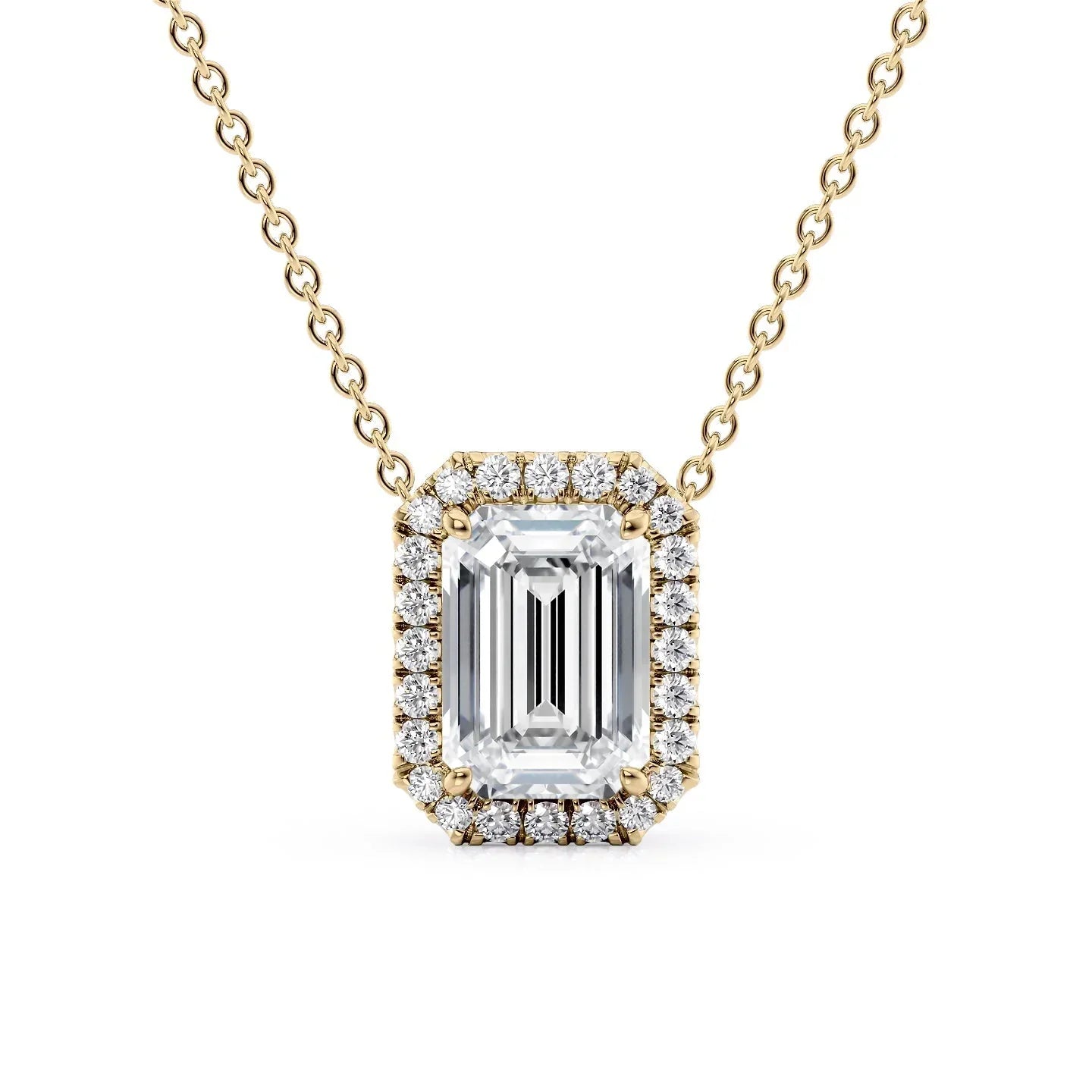 yellow :: oval lab grown diamond halo pendant by Arianza