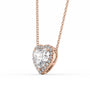 rose :: 2.5 CT Arianza emerald cut halo pendant in rose gold