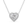 white :: 0.5 CT Arianza round halo pendant in premium white gold