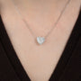 white :: 1 CT Arianza pear lab diamond halo pendant necklace